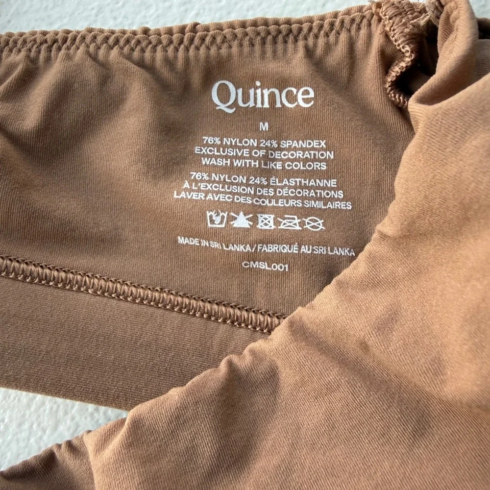 Quince Second Skin Bralette Womens Medium Brown Tan Excellent Adjustable Straps